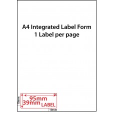 INTEGRATED LABELS - 1 PER SHEET - 95mm x 39mm